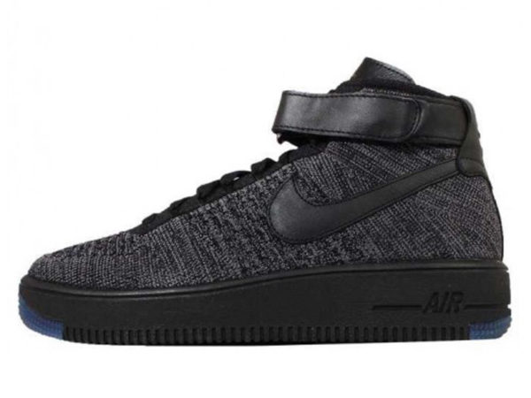 Nike Air Force 1 Ultra Flyknit Mid серые с черным (40-45)