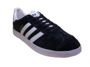 Adidas Gazelle Suede черные с белым - фото спереди