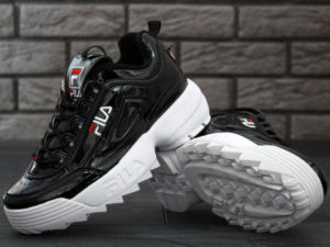 Fila Disruptor 2 черные с белым кожаные