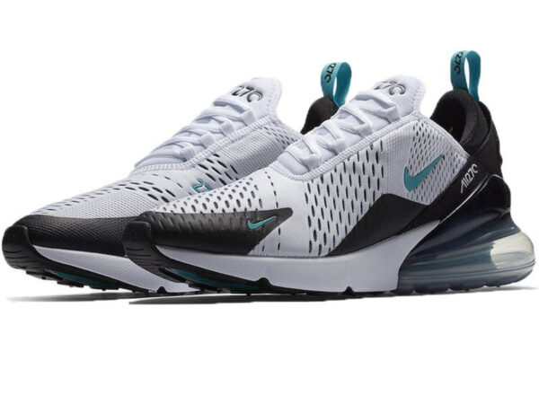 Nike Air Max 270 белые с черно-бирюзовым (35-45)