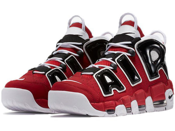 Nike Air More Uptempo 96 Bulls красные с черным (40-46)