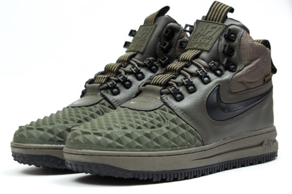 Зимние Nike Air Force 1 с МЕХОМ Lunar Duckboot green зеленые (41-45)