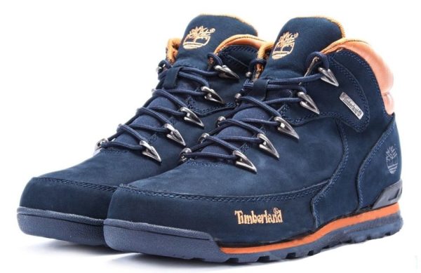 Ботинки Timberland Euro Sprint 2 Blue нубук с мехом синие 41-46