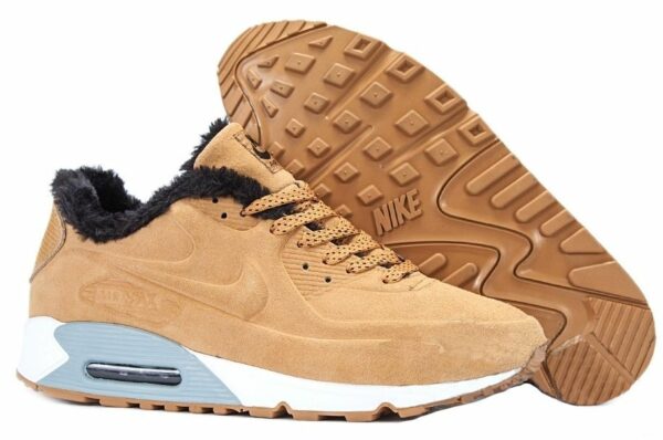 Зимние Nike Air Max 90 VT с мехом песочные (40-45)