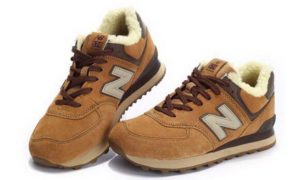 Зимние NEW BALANCE 574 с мехом замша Brown (36-40)