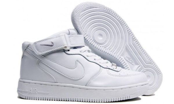 Зимние Nike Air Force 1 Mid с мехом White белые 35-45