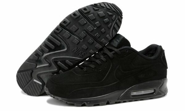 Зимние Nike Air Max 90 VT с мехом черные (35-44)