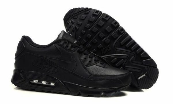 Зимние Nike Air Max 90 с мехом Black черные (35-44)