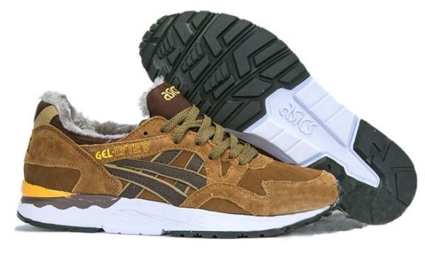 Зимние Asics Gel Lyte 5 с мехом Brown коричневые (40-45)