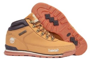 Ботинки Timberland Euro Sprint Brown нубук с мехом светло-коричневые 41-46