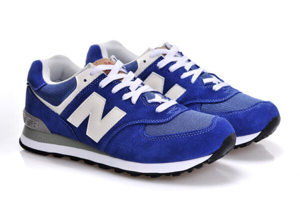 NEW BALANCE 574 замша синий с белым (35-39)