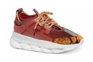 Кроссовки Versace Chain Reaction бордовые 35-44