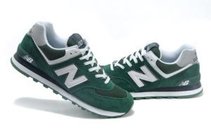 Кроссовки New Balance 574 зеленые с белым (35-40)