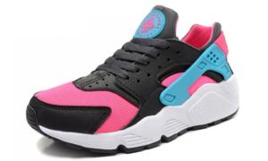 Nike Air Huarache черные с розовым и голубым (35-39)