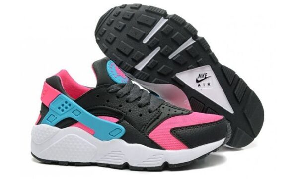 Nike Air Huarache черные с розовым и голубым (35-39)