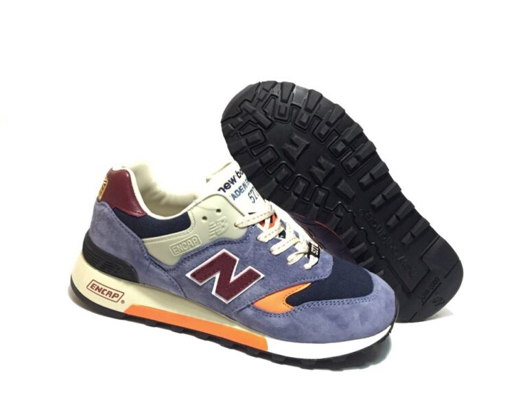 Кроссовки New Balance 577 замша-сетка синие с бордовым