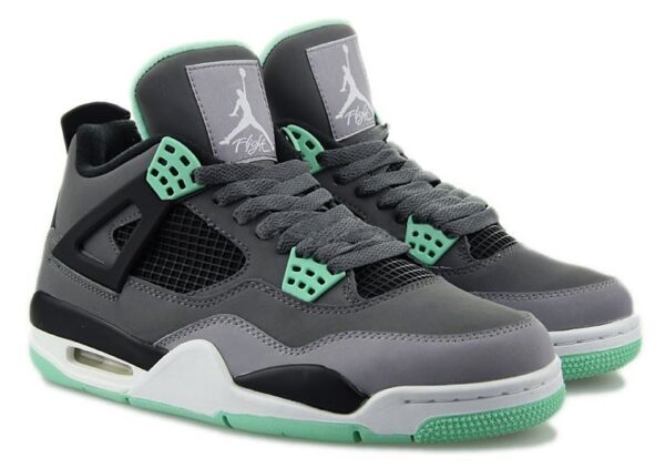 Nike Air Jordan 4 серые с зеленым (35-40)