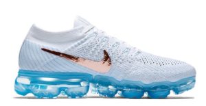 Nike Air VaporMax Flyknit белые с голубым 35-40