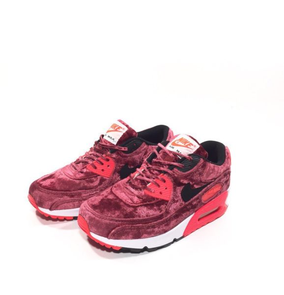 Nike Air Max 90 бархатные красные (35-39)