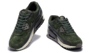 Nike Air Max 90 замша зеленые с серым (35-44)