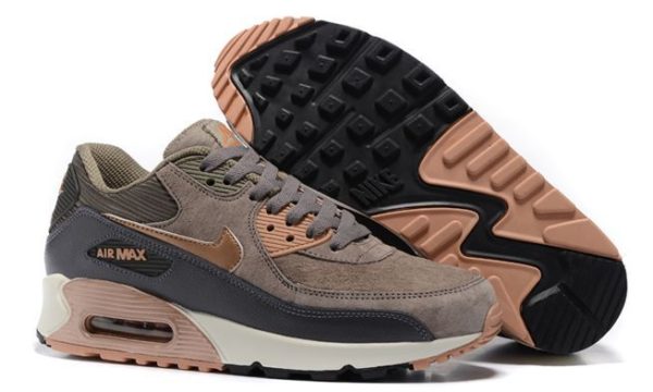 Nike Air Max 90 замша коричневый с серым (35-44)