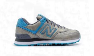 New Balance 574 серебро с бирюзовым 36-40