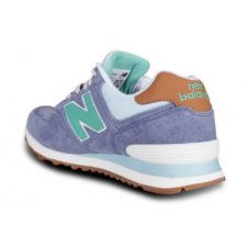 NEW BALANCE 574 замша голубые с зеленым (35-39)