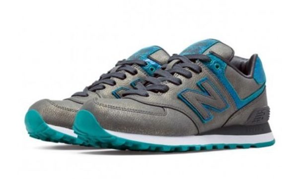 New Balance 574 серебро-серые с бирюзовым (36-40)