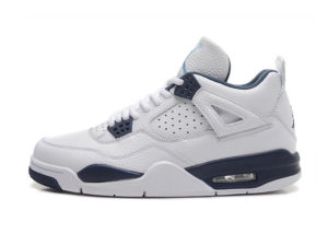 Air Jordan 4 Retro белые с синим кожа (40-45)