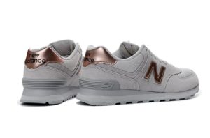 NEW BALANCE 574 ЗАМША серые с золотым(35-39)