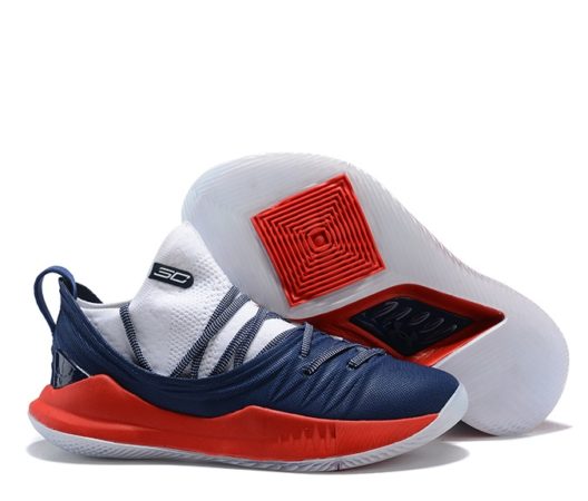 Under Armour curry 5 бело-сине-красные (40-45)