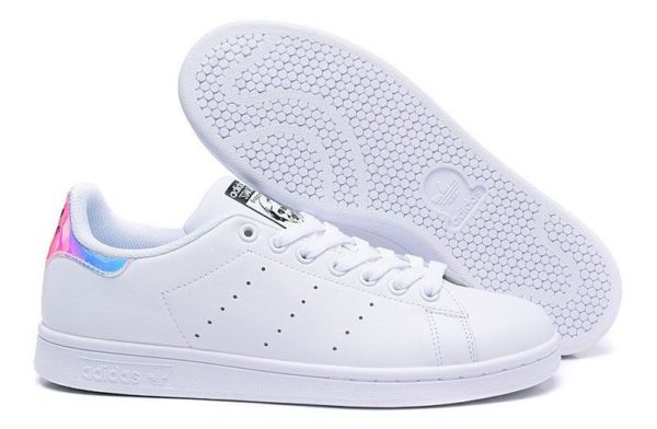 Adidas Stan Smith «Metallic Silver» белые с цветным (35-39)