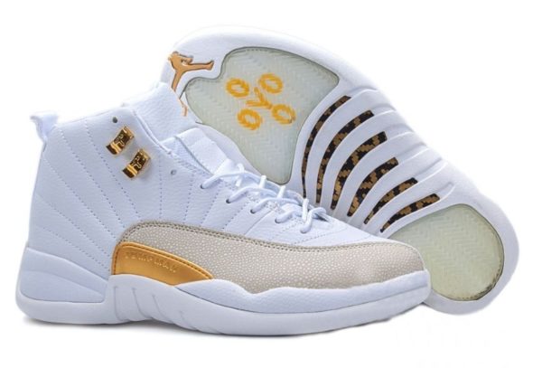 Nike Air Jordan 12 Retro белые с желтым (40-45)