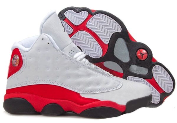 Nike Air Jordan 13 Retro белые с красным и черным (40-45)