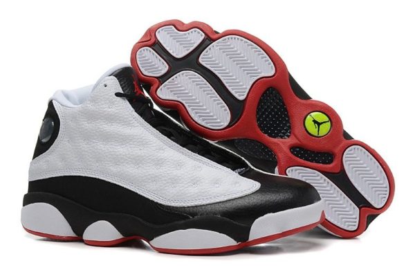 Nike Air Jordan 13 Retro белые с черным и красным (40-45)