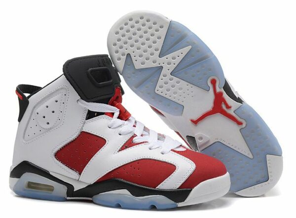 Nike Air Jordan 6 Retro белые с красным (35-44)