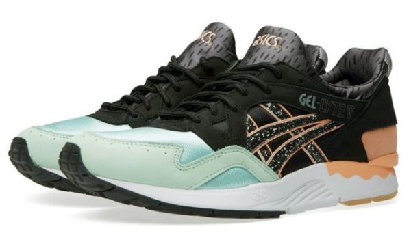 Asics Gel Lyte 5 «Hafnia» (black/brich) черные с бирюзовым (35-44)