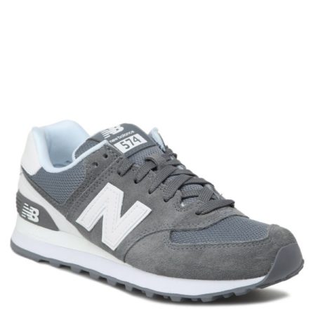 New Balance 574 замша-сетка серые с белым (36-44)