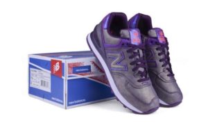 New Balance 574 серебро с фиолетовым 35-40