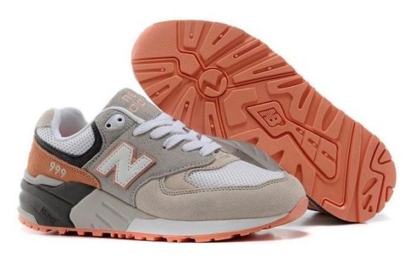 New Balance 999 "Cherry Blossom" серые с белым и оранжевым (36-40)