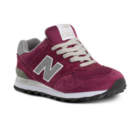 NEW BALANCE 574 ЗАМША бордовые с серым (36-40)