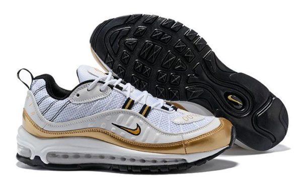 Nike Air Max 98 белые с золотым (40-44)