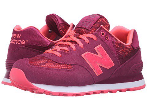 New Balance 574 замша-сетка фиолетовые с розовым (36-39)