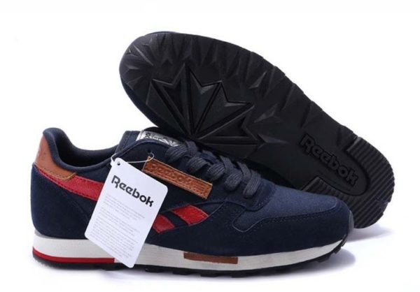 Reebok Classic Leather Utility синие с красным (40-44)