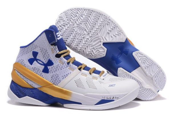 Under Armour Curry 2 белые с синим и золотым (40-45)