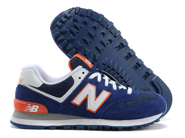 New Balance 574 синие с оранжевым (35-40)