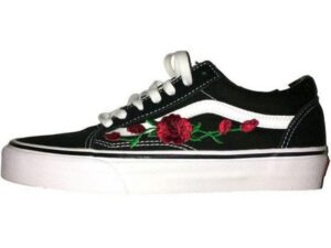 Vans чёрные-цветочный узор (35-40)