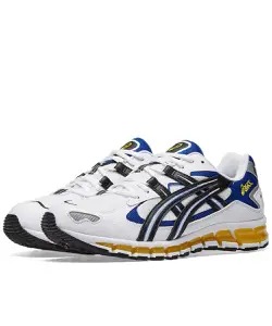 Asics Gel Kayano 5 360 белые с синим и черным кожаные мужские (40-44)