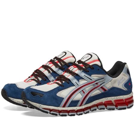 Asics Gel Kayano 5 360 синие с серым и красным замшевые мужские (40-44)