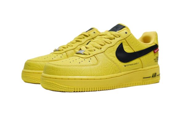 Nike Air Force 1 07 LV8 Lab Low жёлтые с чёрным кожаные мужские (40-44)